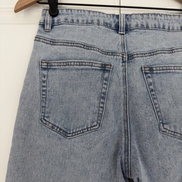 Princess Polly Careline Jeans Light Wash Cotton Spandex Stretch 5-pocket button - Picture 6 of 9